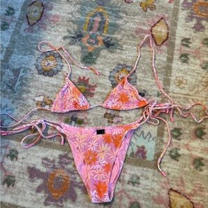 Triangl Swimwear Pink and Orange Floral Bikini